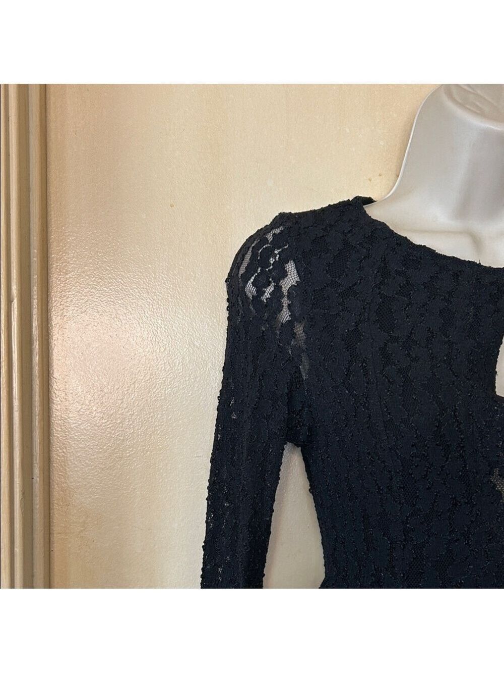 Free People Black Long Sleeve Lace Dress size XS - Picture 6 of 12